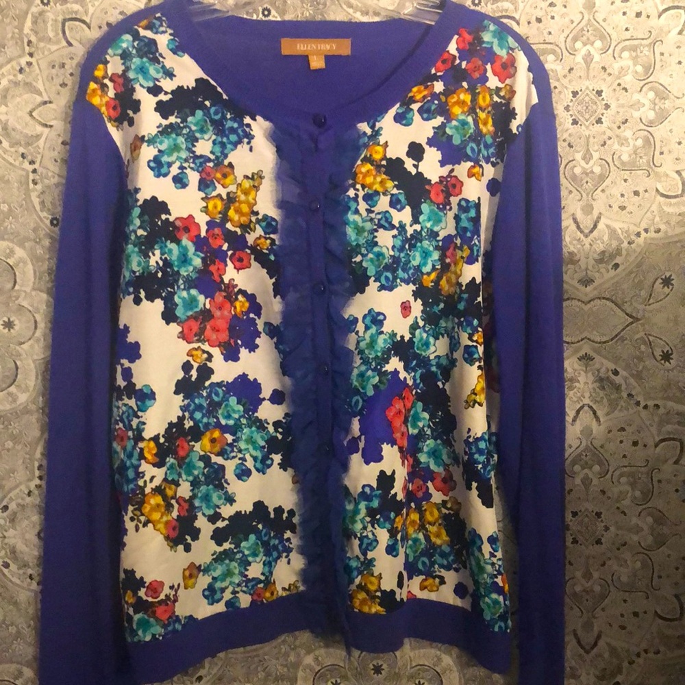 Colorful button down cardigan by ELLEN TRACY